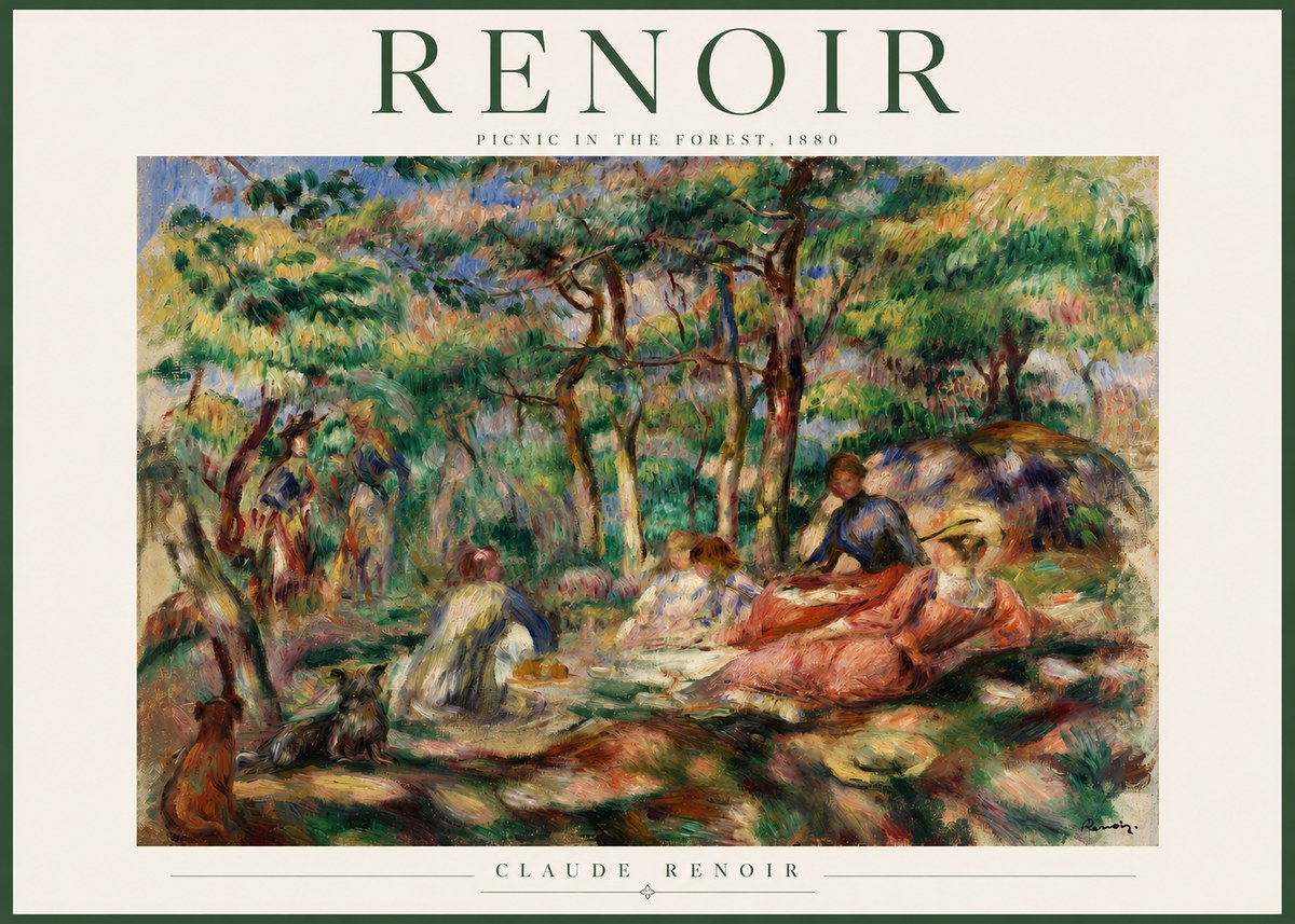 Renoir Picnic in the Forest No3 - Affiche