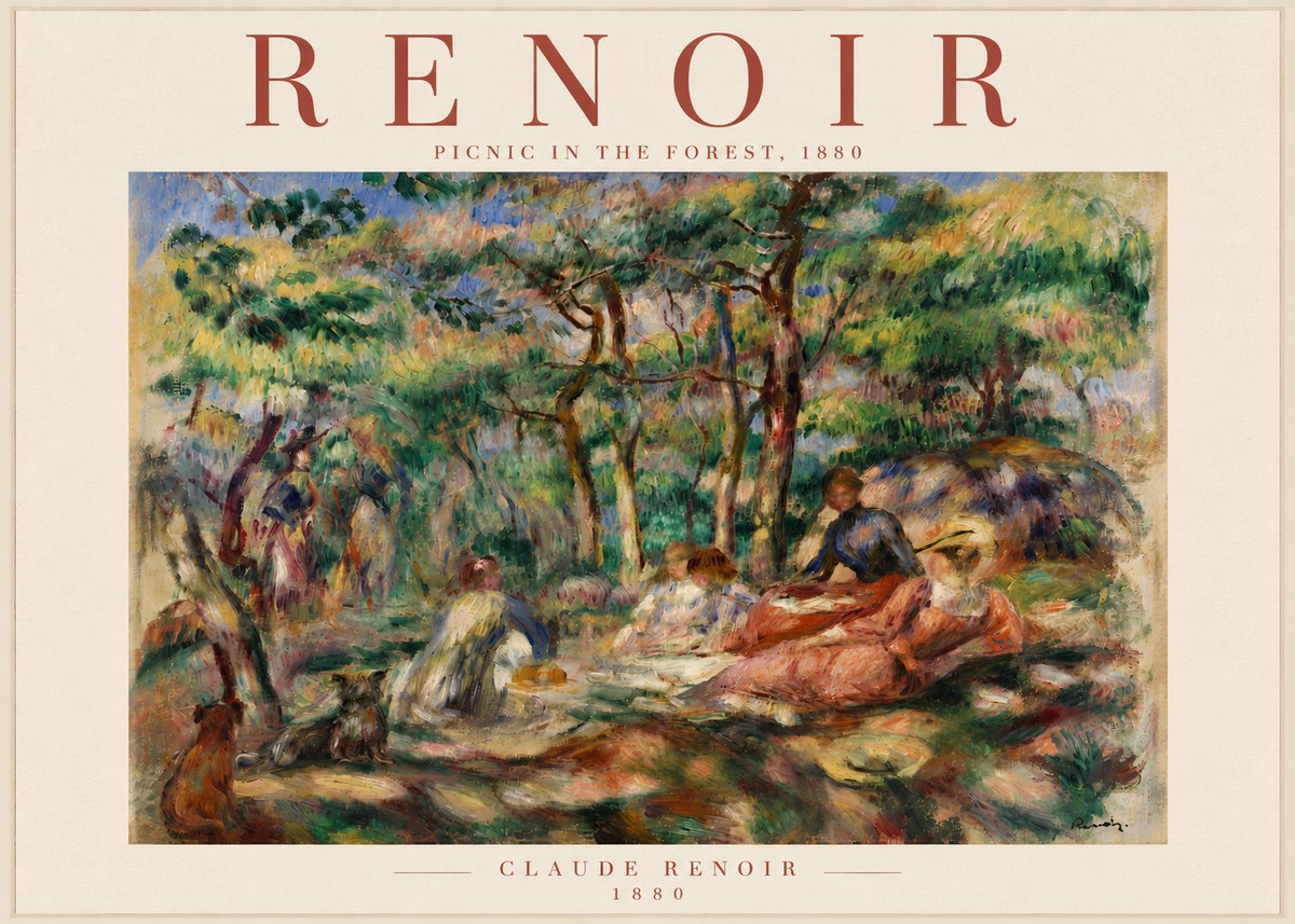 Renoir Picnic in the Forest No6 - Affiche