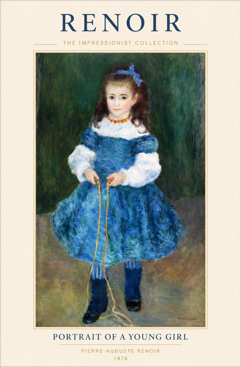 Renoir Portrait of a Young Girl III No1 - Affiche