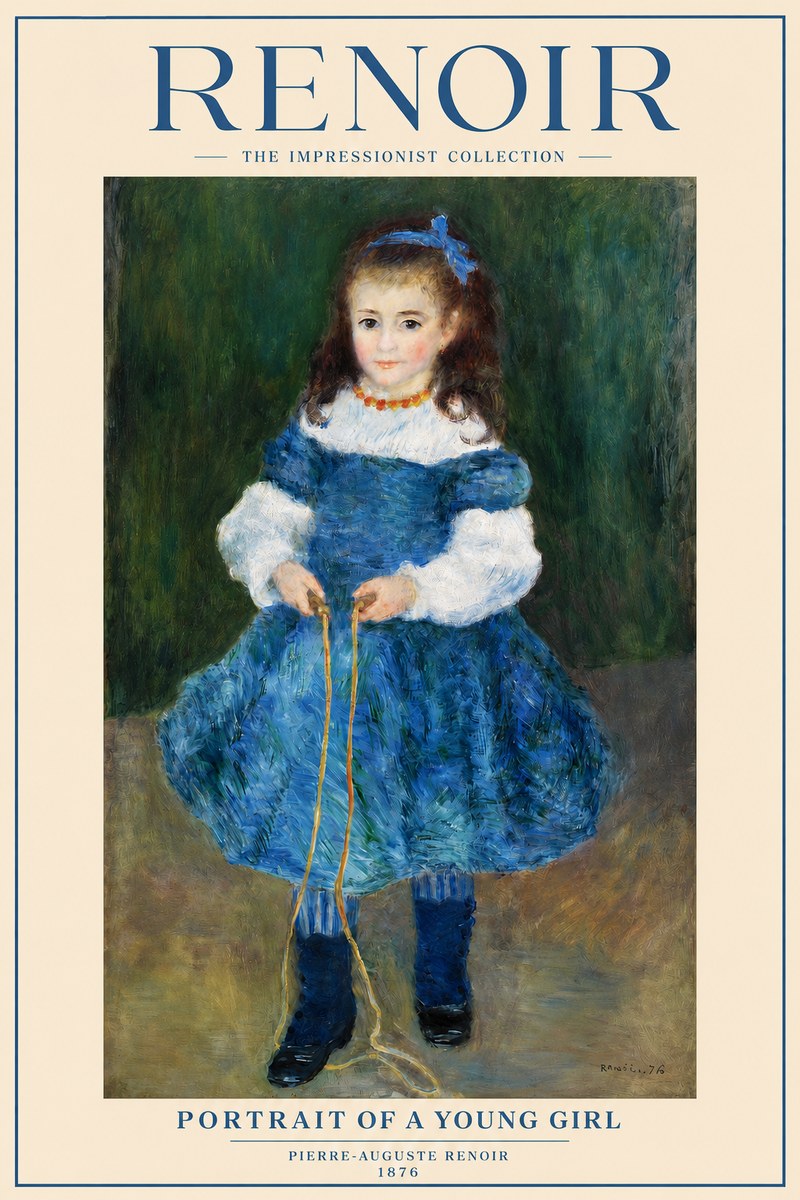 Renoir Portrait of a Young Girl III No2 - Affiche