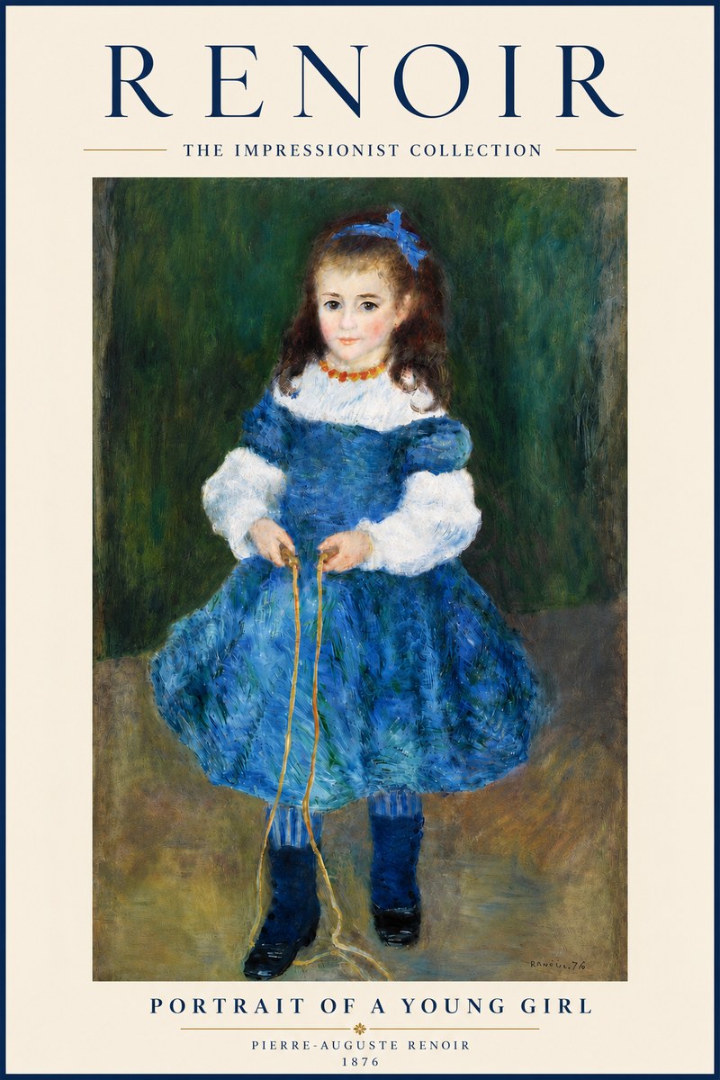 Renoir Portrait of a Young Girl III No5 - Affiche