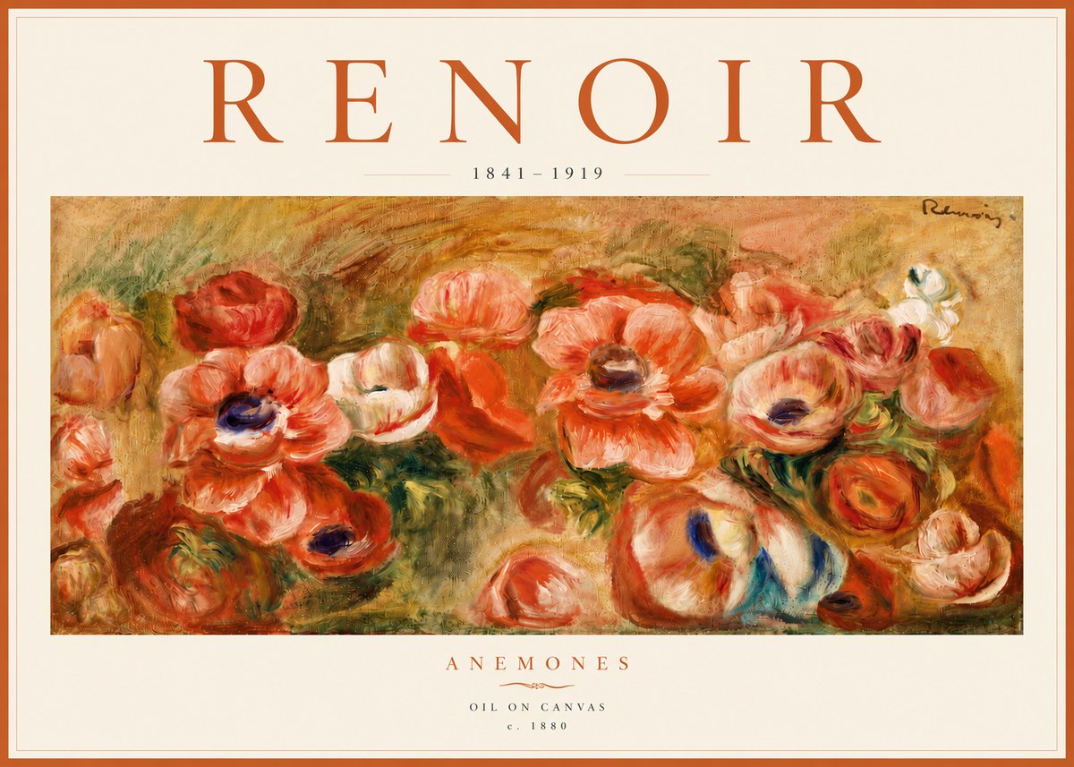 Renoir Anemones No4 - Affiche