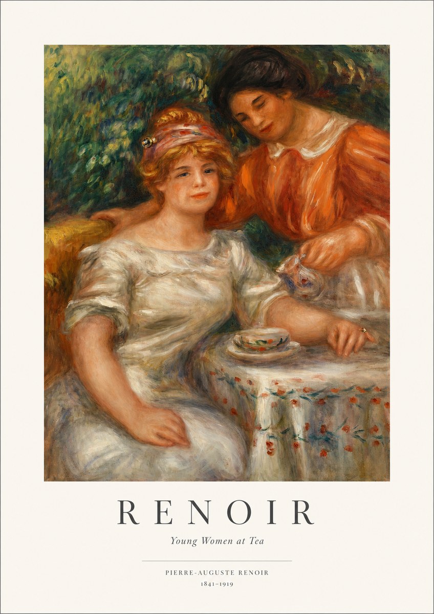 Renoir Young Women at Tea No1 - Affiche