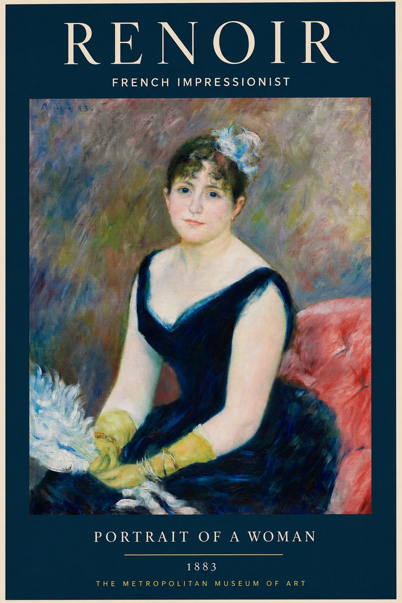 Renoir Portrait of a Woman No4 - Affiche
