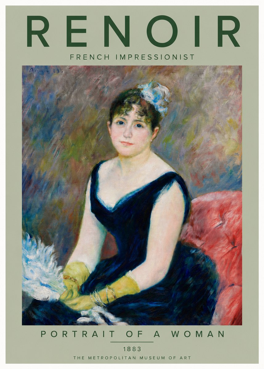 Renoir Portrait of a Woman No6 - Affiche