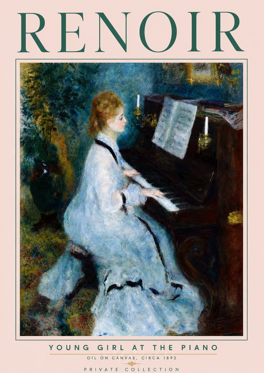 Renoir Young Girl at the Piano No5 - Affiche