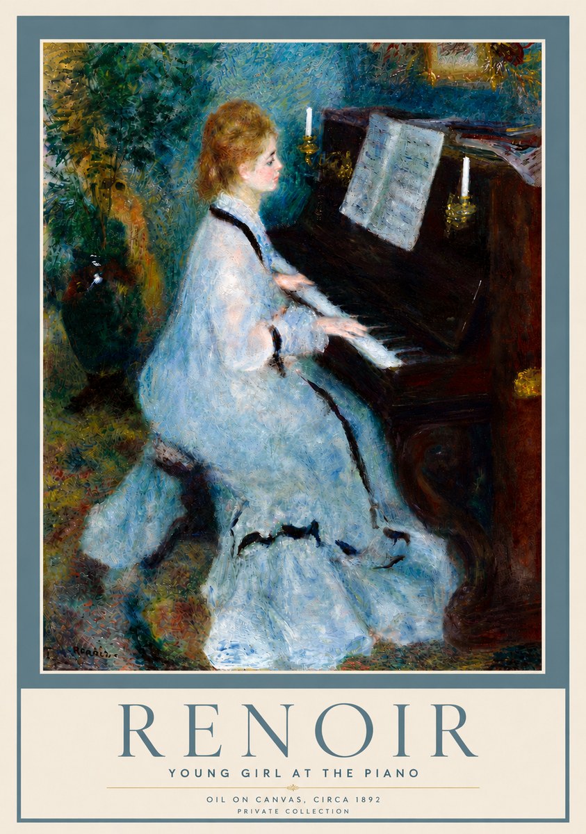 Renoir Young Girl at the Piano No6 - Affiche