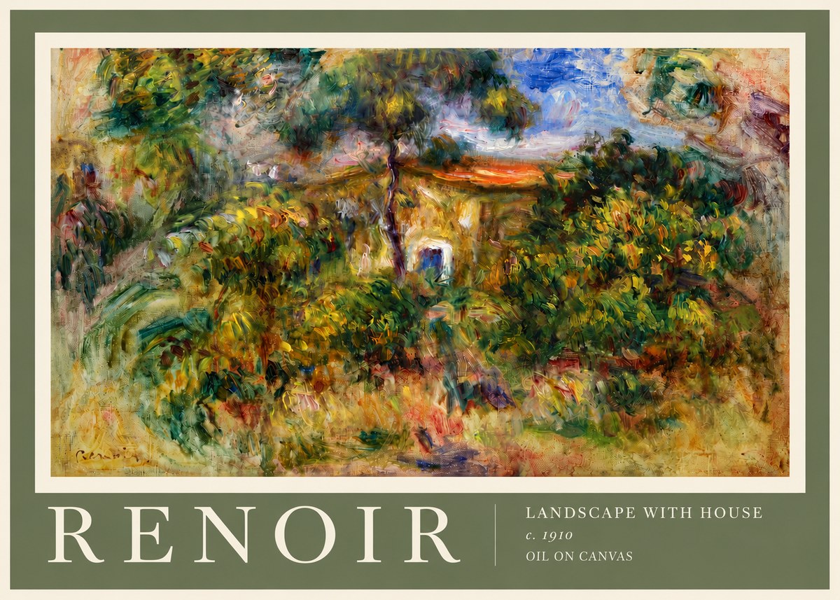 Renoir Landscape with House I No5 - Affiche