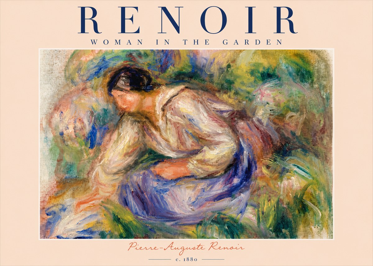 Renoir Woman in the Garden No4 - Affiche