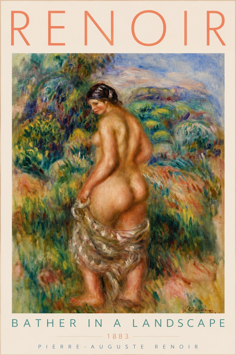 Renoir Bather in a Landscape No4 - Affiche