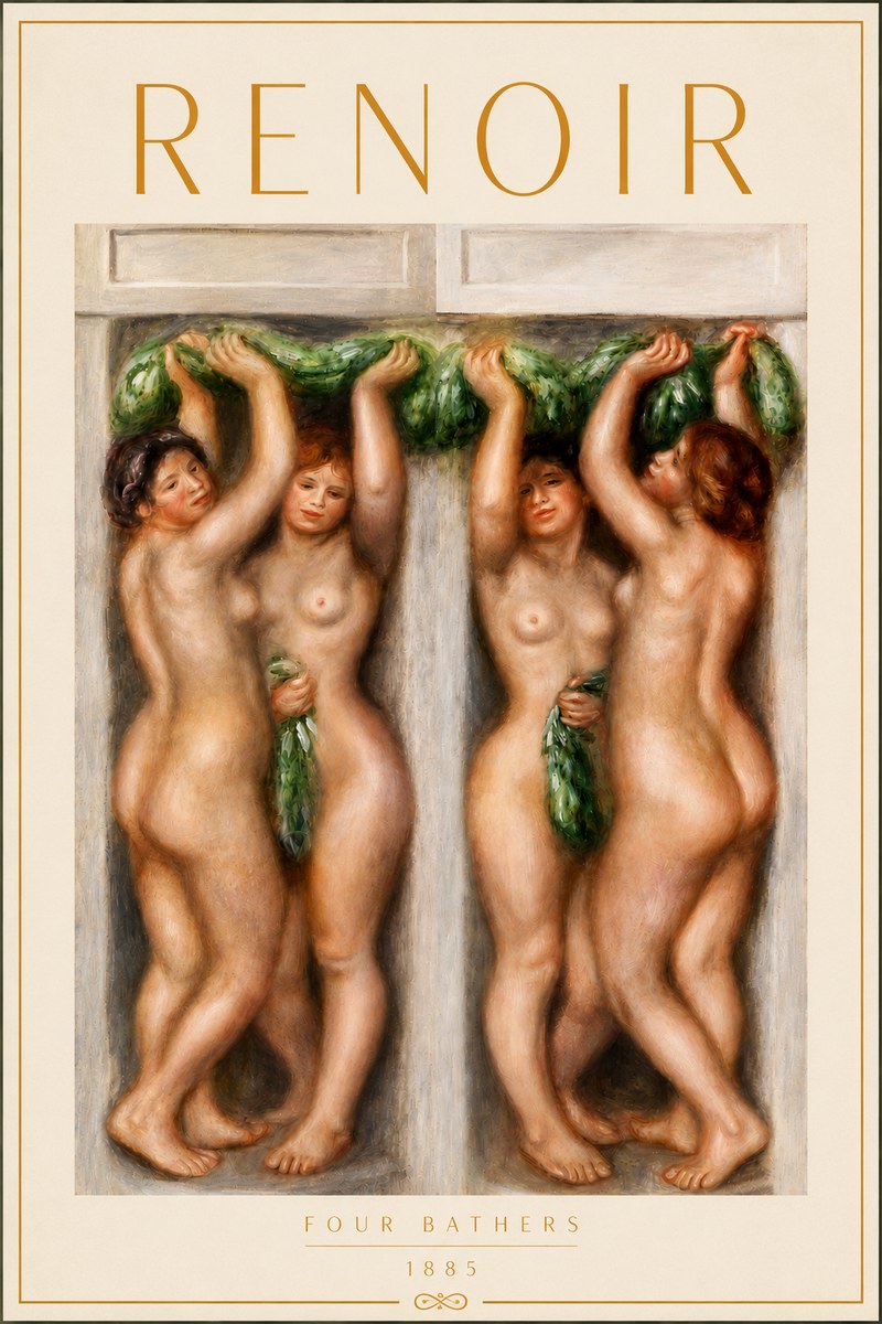 Renoir Four Bathers No4 - Affiche