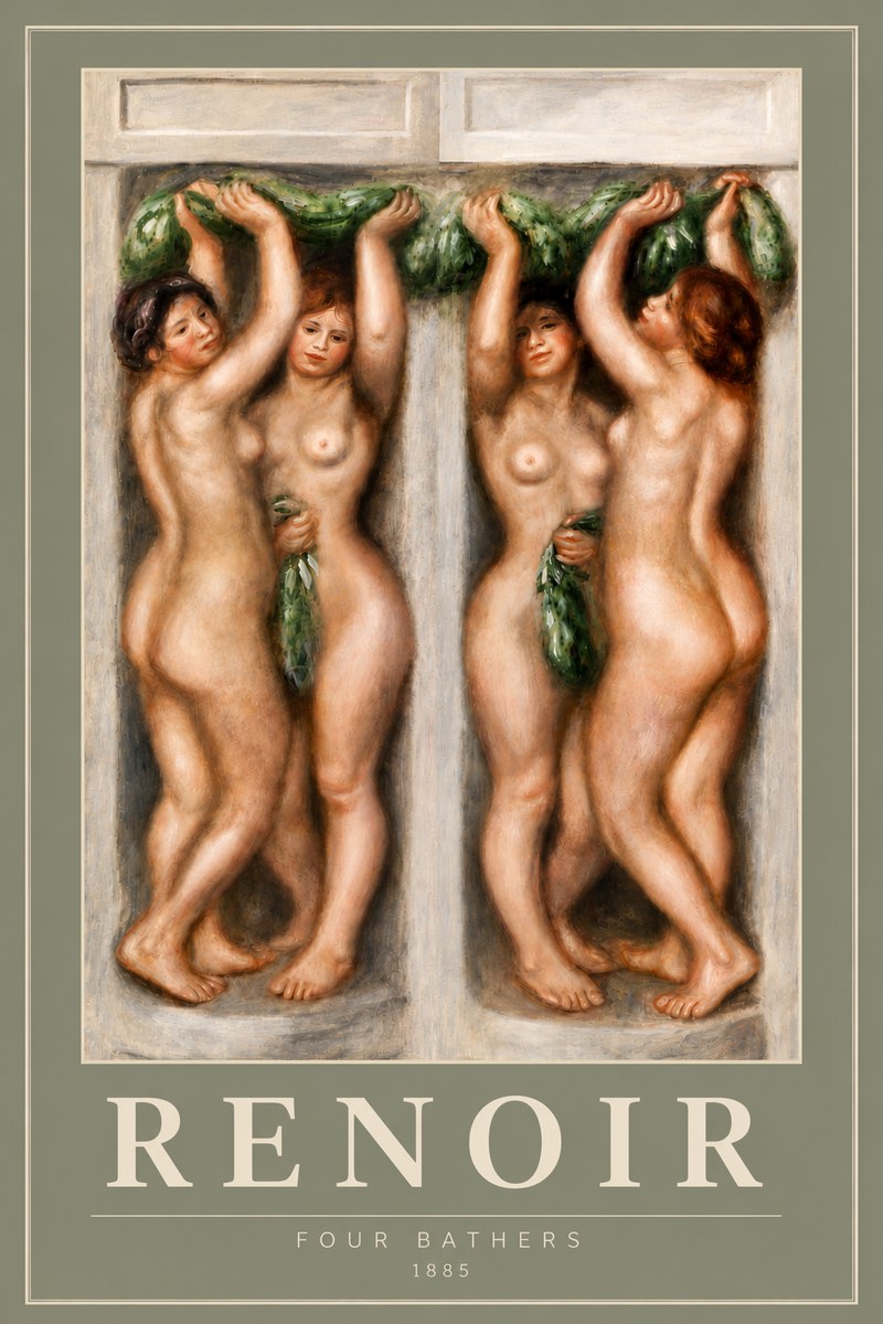 Renoir Four Bathers No6 - Affiche