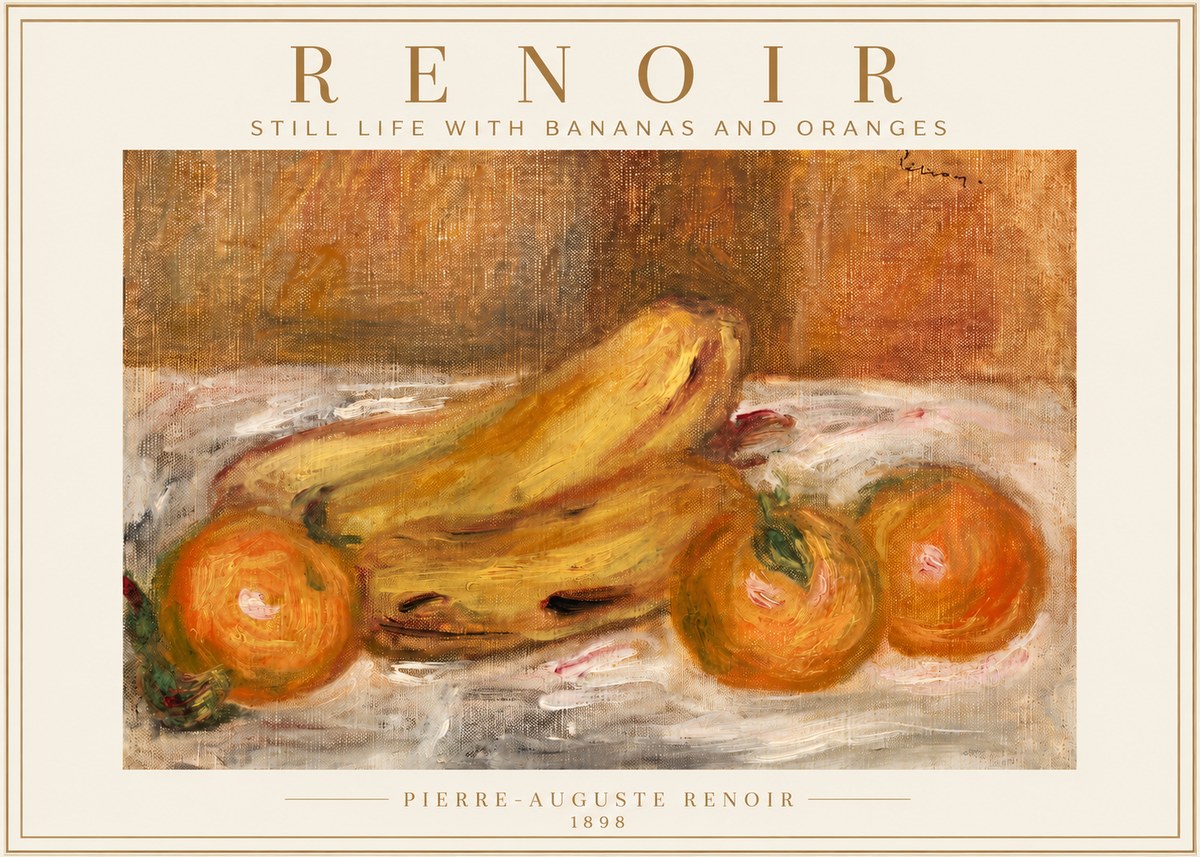 Renoir Still Life with Bananas and Oranges No4 - Affiche