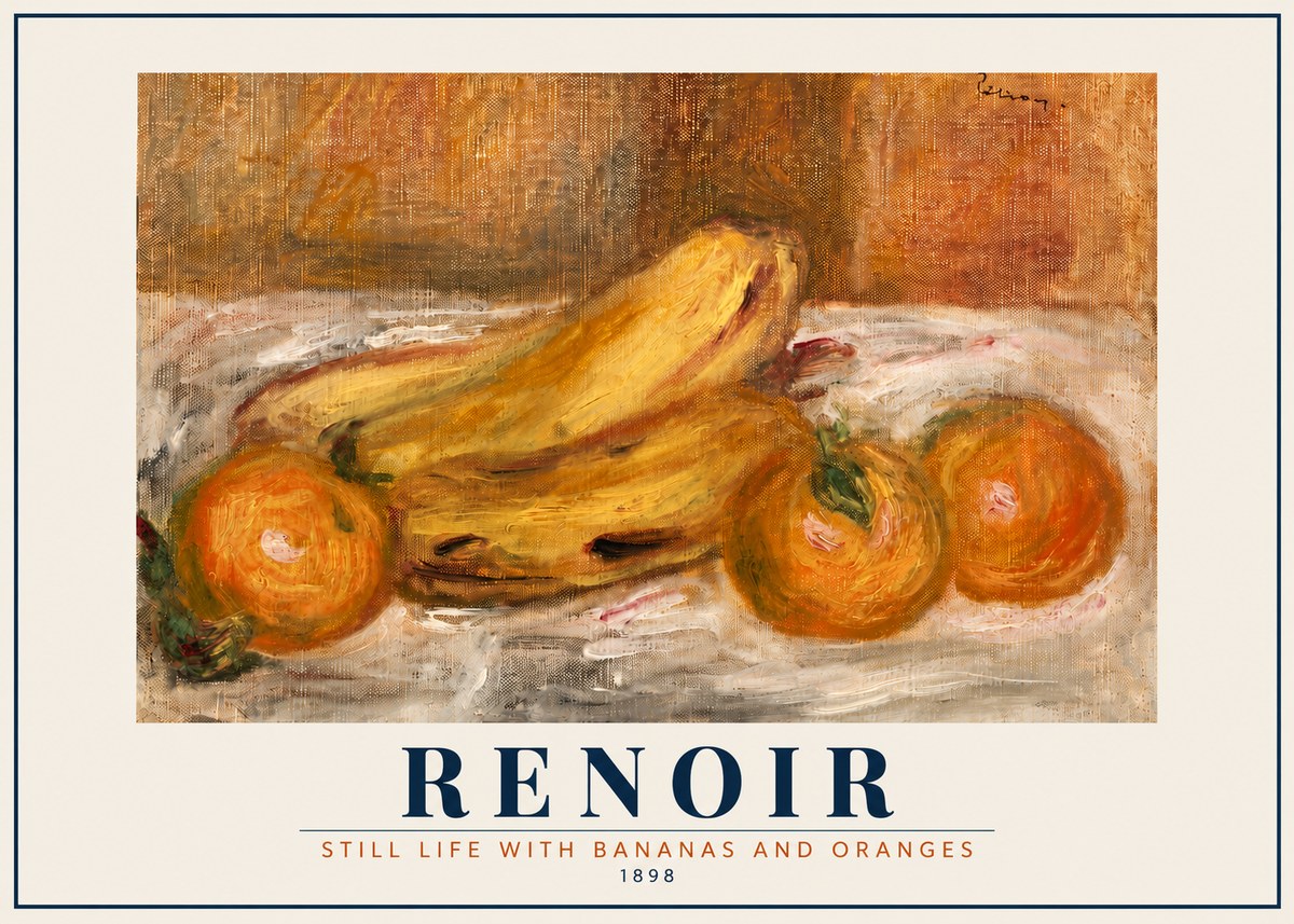 Renoir Still Life with Bananas and Oranges No5 - Affiche