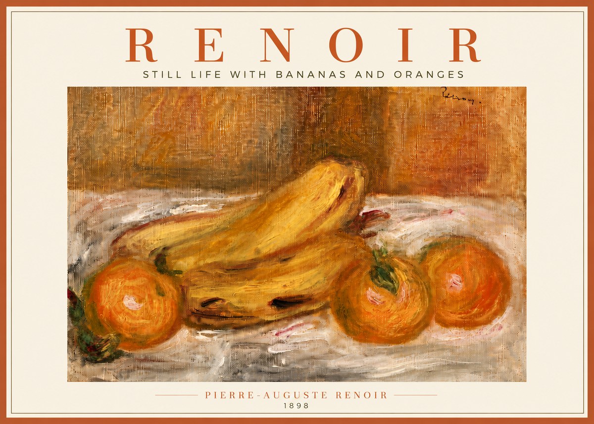 Renoir Still Life with Bananas and Oranges No6 - Affiche