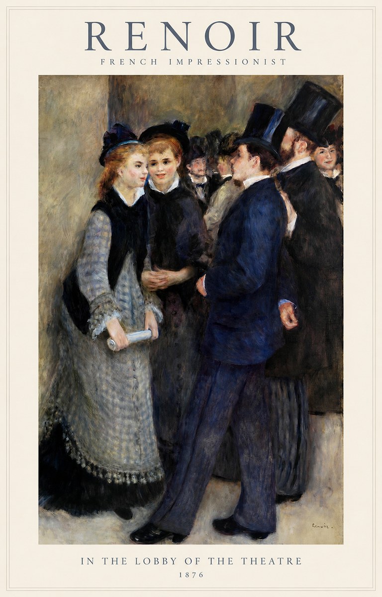 Renoir In the Lobby of the Theatre No1 - Affiche