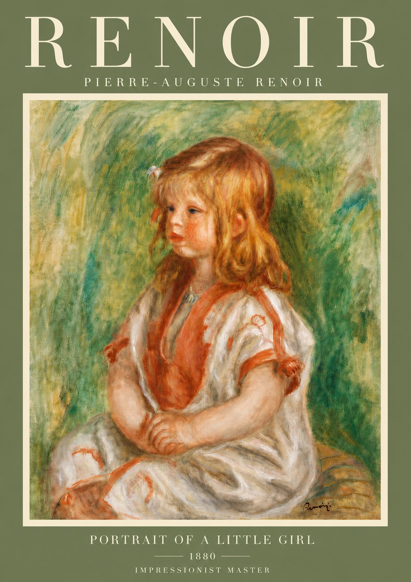 Renoir Portrait of a Little Girl No6 - Affiche