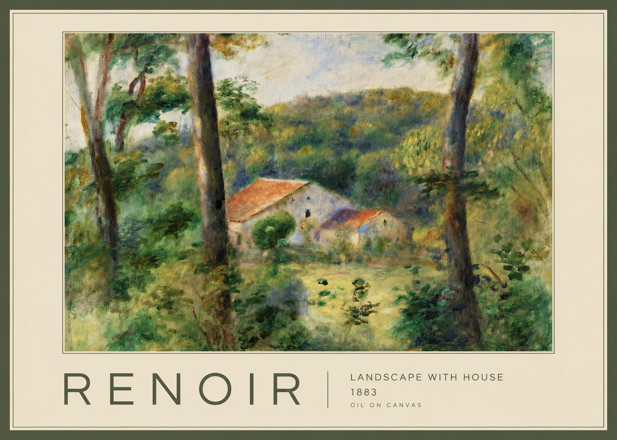 Renoir Landscape with House II No3 - Affiche