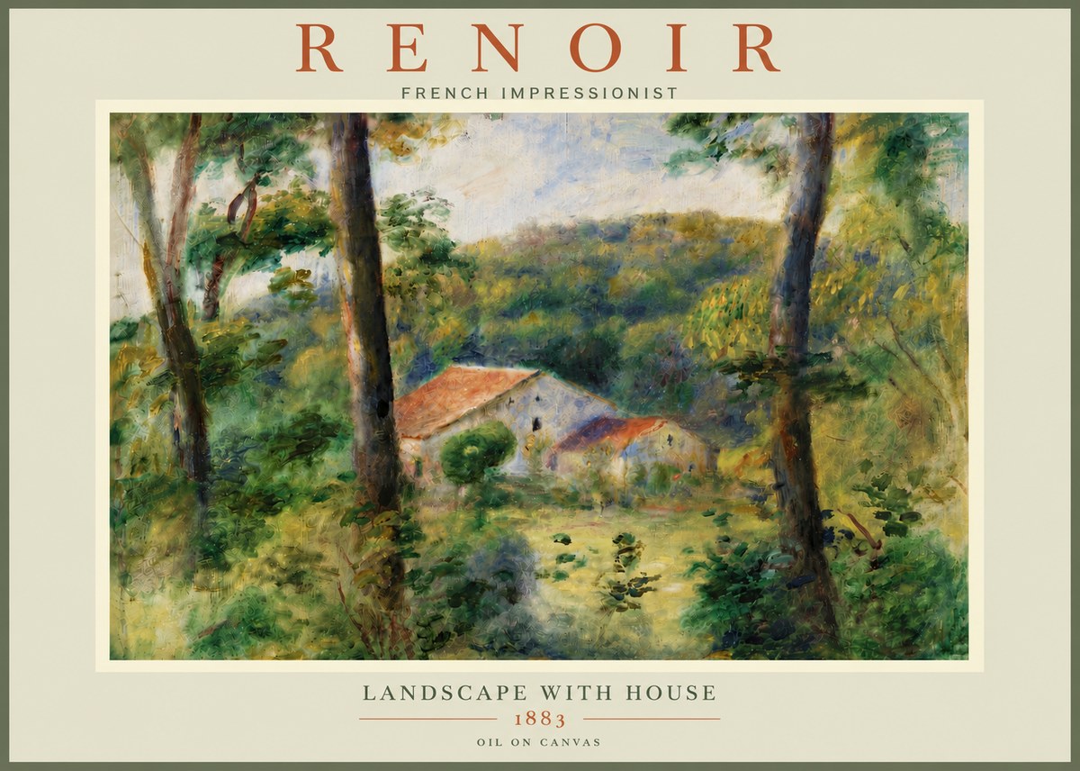 Renoir Landscape with House II No6 - Affiche