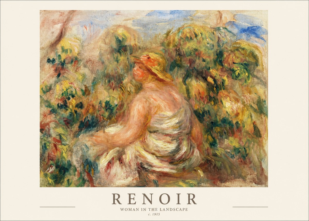 Renoir Woman in a Garden (Study) No2 - Affiche