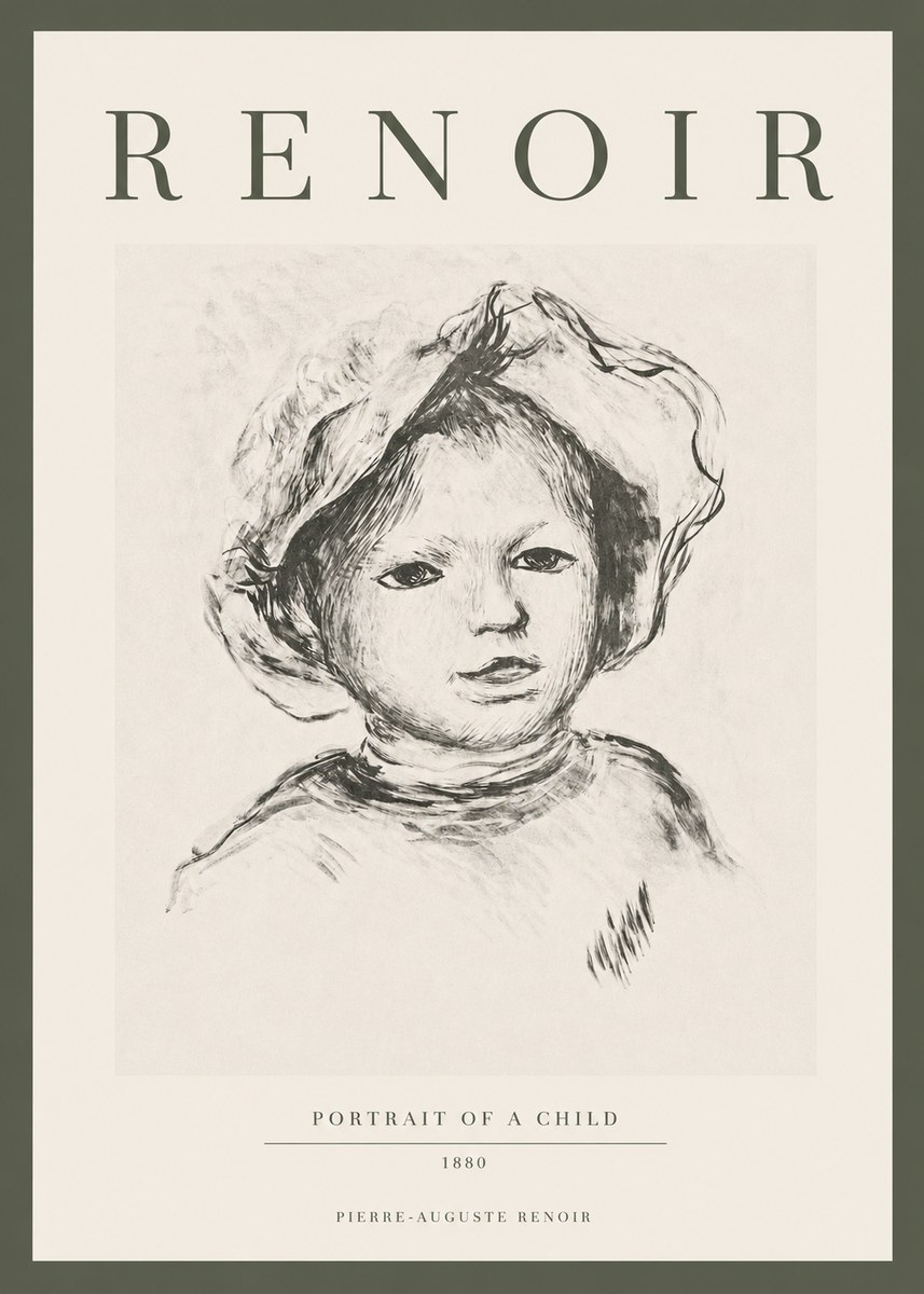 Renoir Portrait of a Child II No3 - Affiche