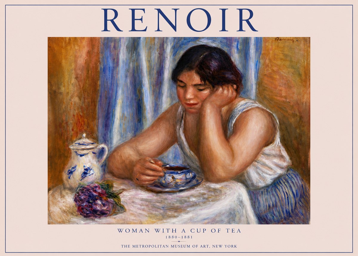 Renoir Woman with a Cup of Tea No3 - Affiche
