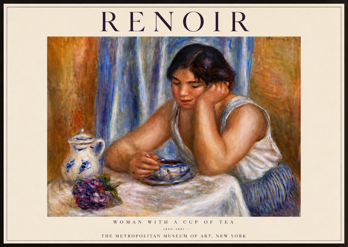 Renoir Woman with a Cup of Tea No4 - Affiche