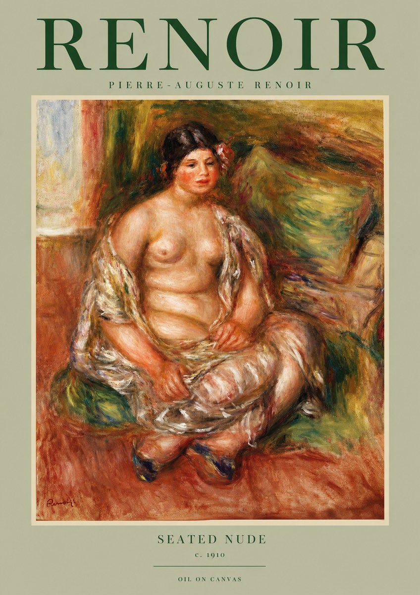Renoir Seated Nude No2 - Affiche
