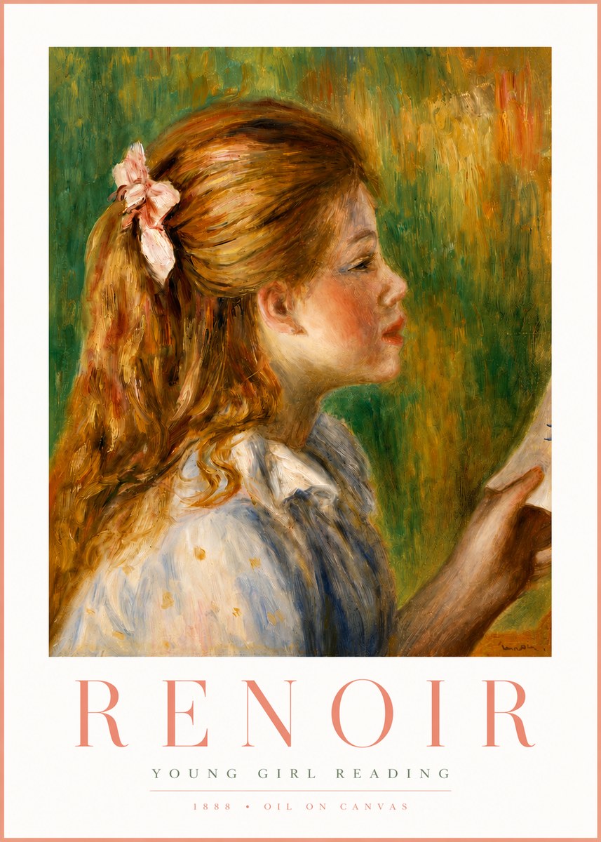 Renoir Young Girl Reading II No3 - Affiche