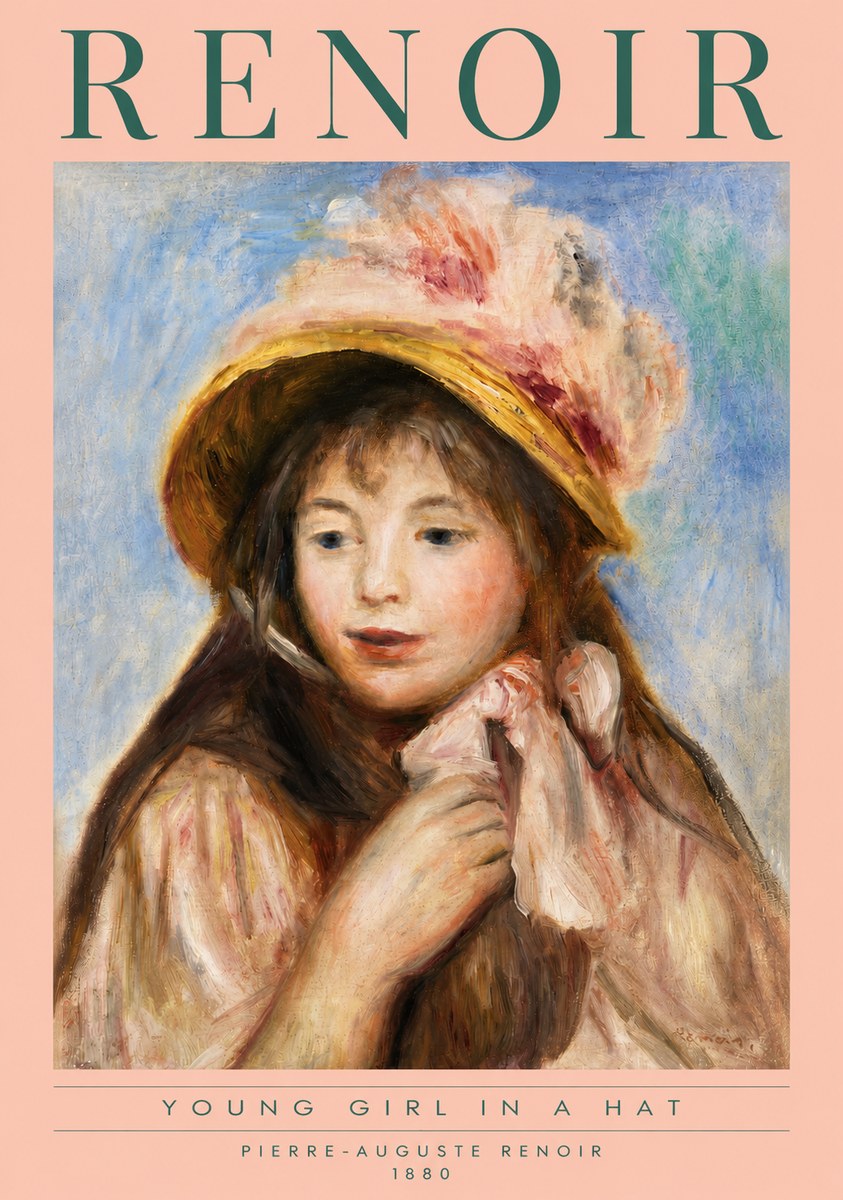 Renoir Young Girl in a Hat No3 - Affiche