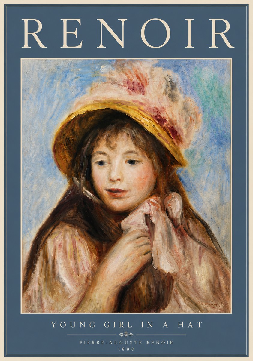 Renoir Young Girl in a Hat No6 - Affiche