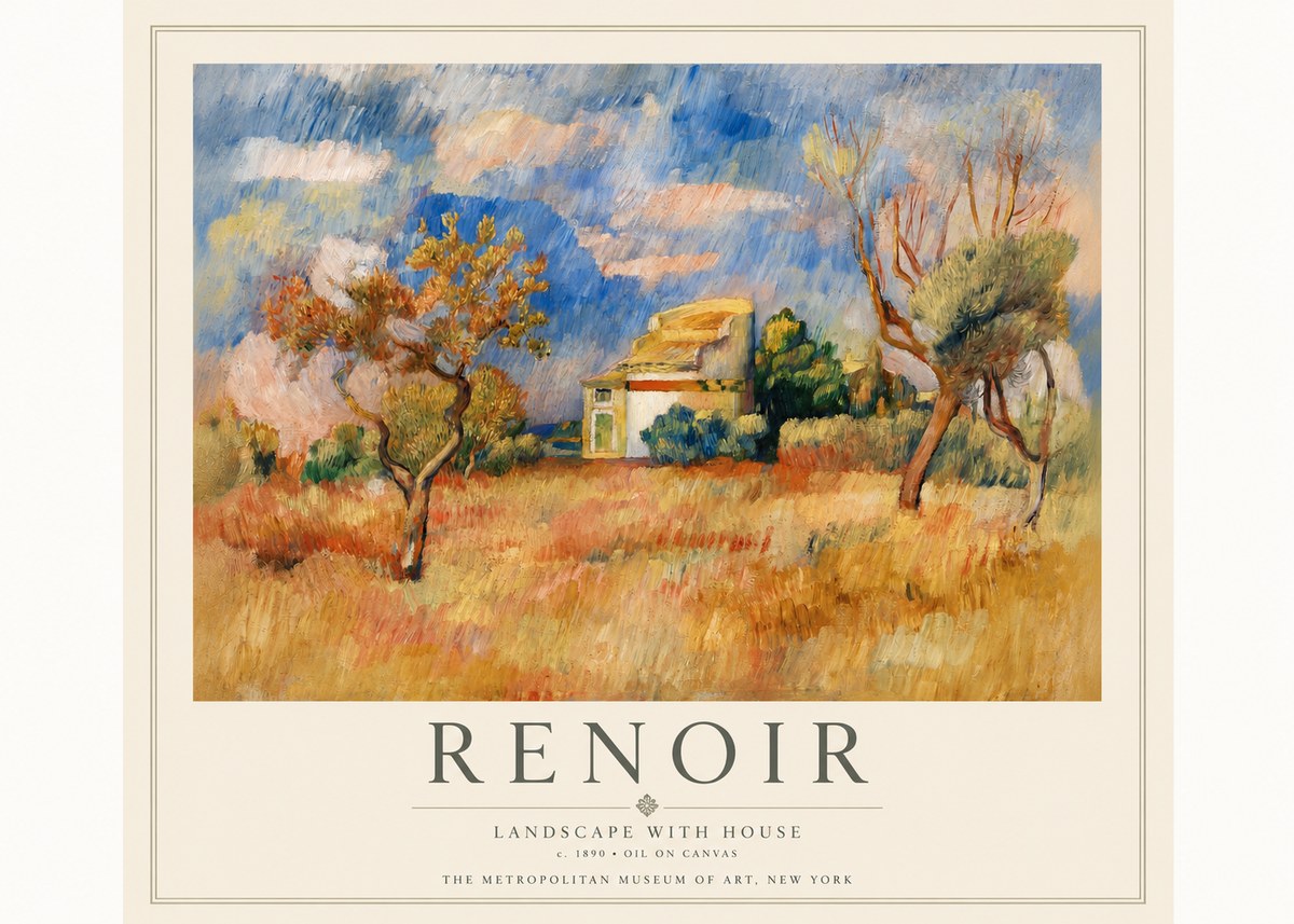 Renoir Landscape with House III No3 - Affiche