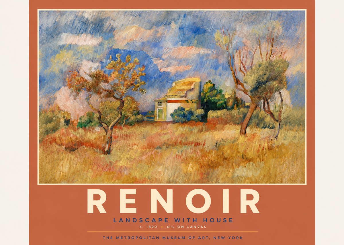 Renoir Landscape with House III No6 - Affiche
