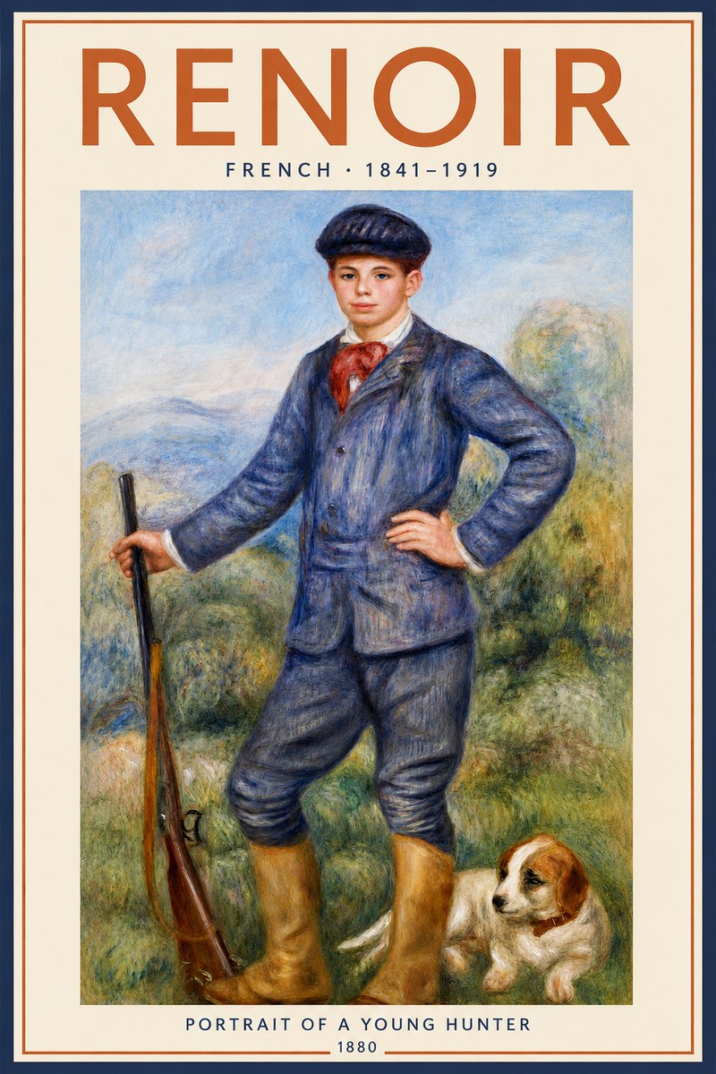 Renoir Portrait of a Young Hunter No2 - Affiche