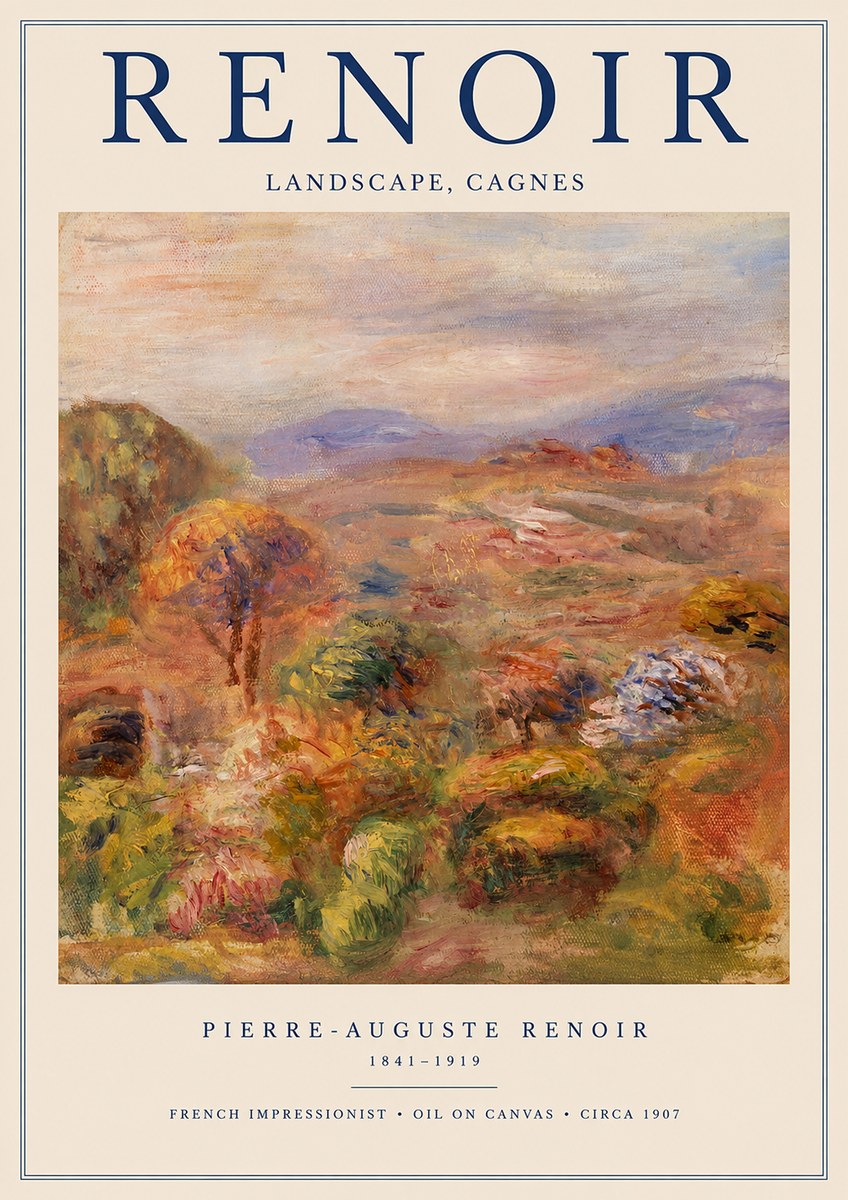 Renoir Landscape, Cagnes No1 - Affiche