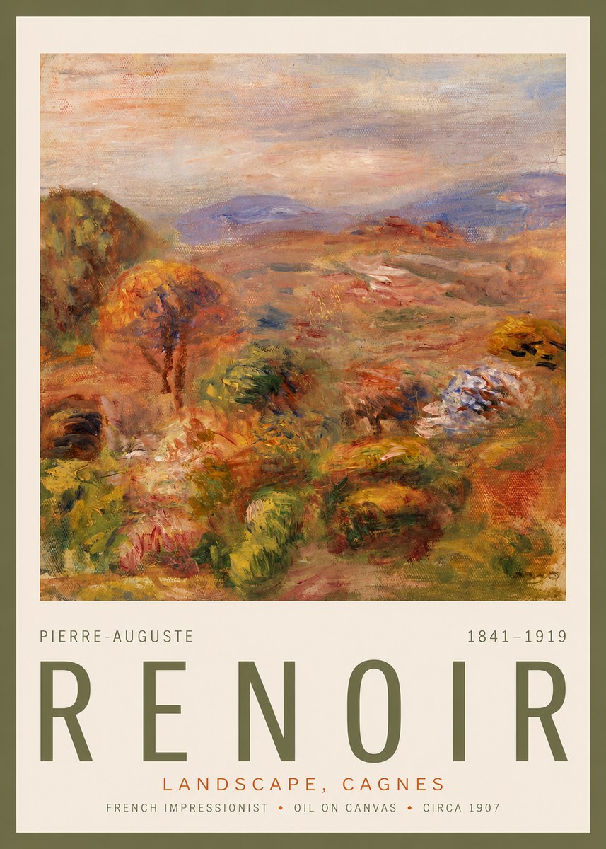 Renoir Landscape, Cagnes No2 - Affiche