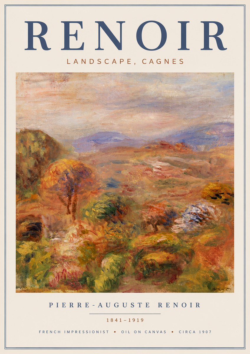 Renoir Landscape, Cagnes No4 - Affiche