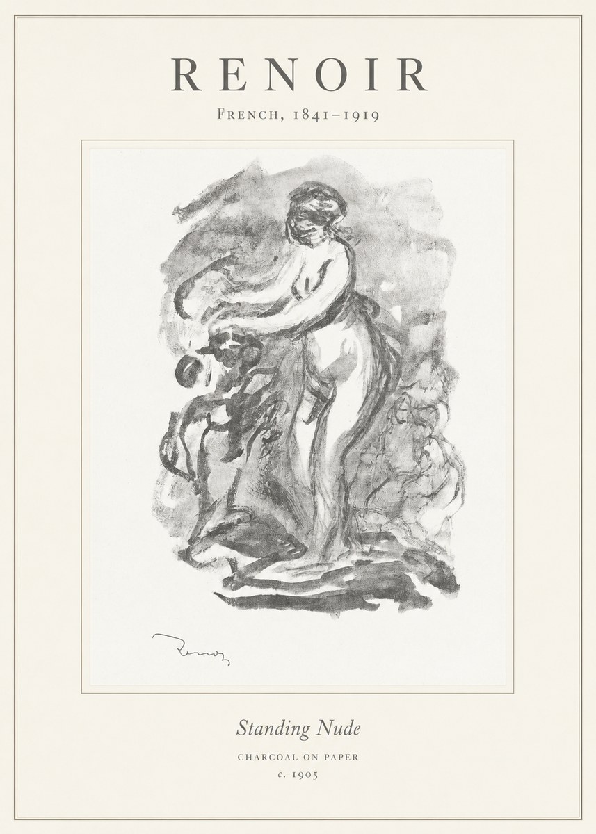 Renoir Standing Nude No1 - Affiche