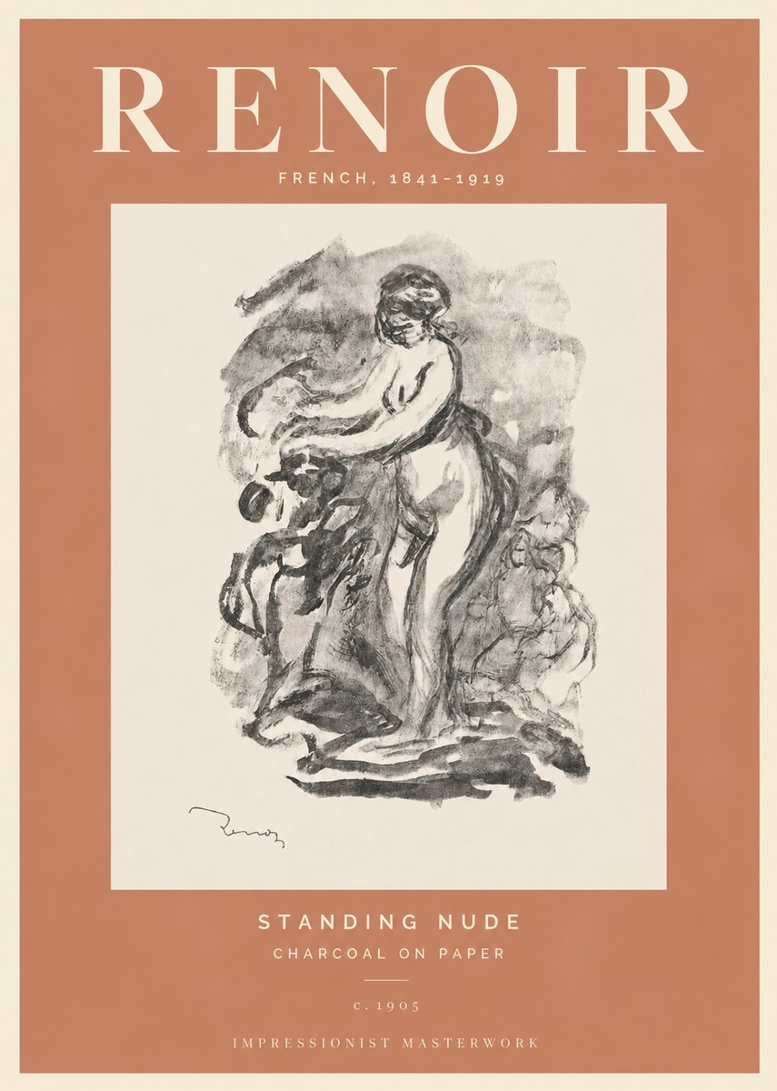 Renoir Standing Nude No5 - Affiche