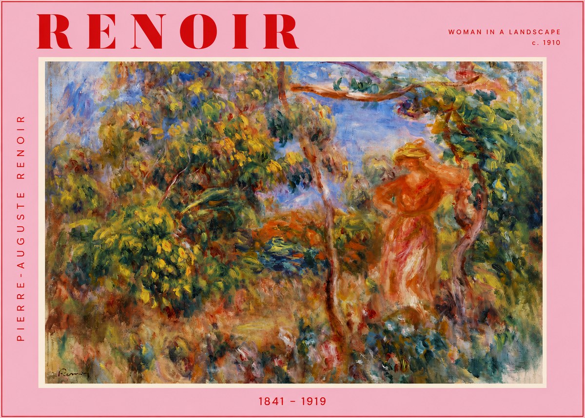 Renoir Woman in a Landscape No4 - Affiche