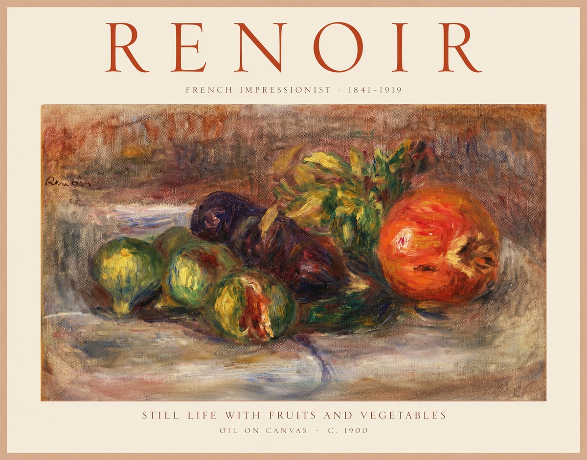 Renoir Still Life with Fruits and Vegetables No1 - Affiche