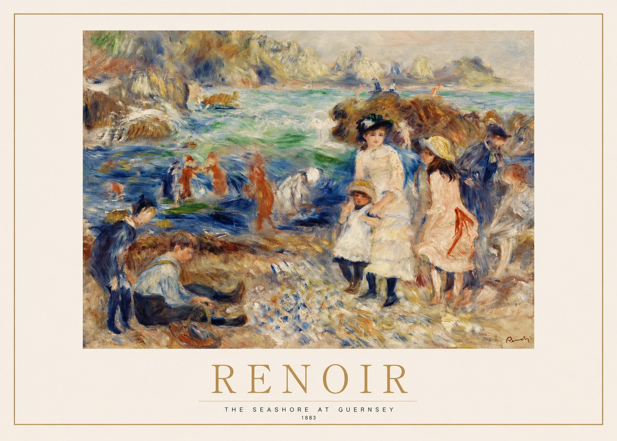 Renoir The Seashore at Guernsey No1 - Affiche