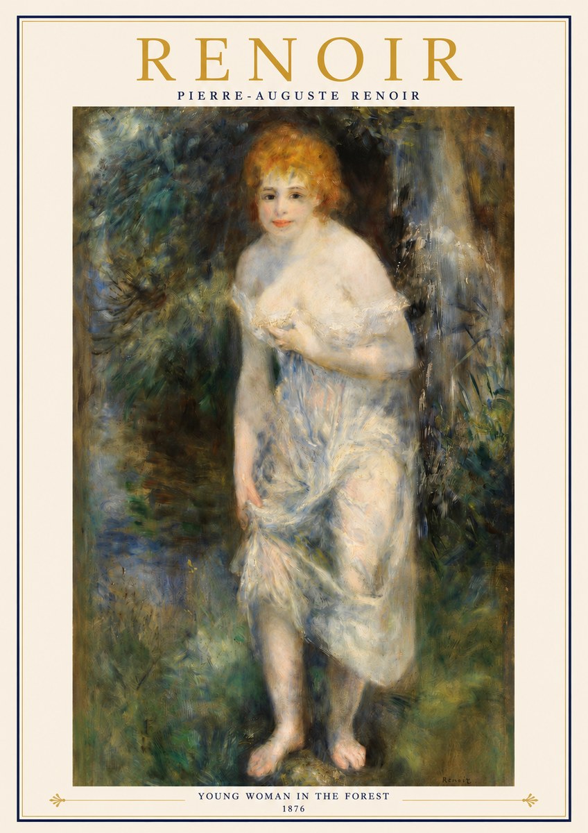 Renoir Young Woman in the Forest No2 - Affiche