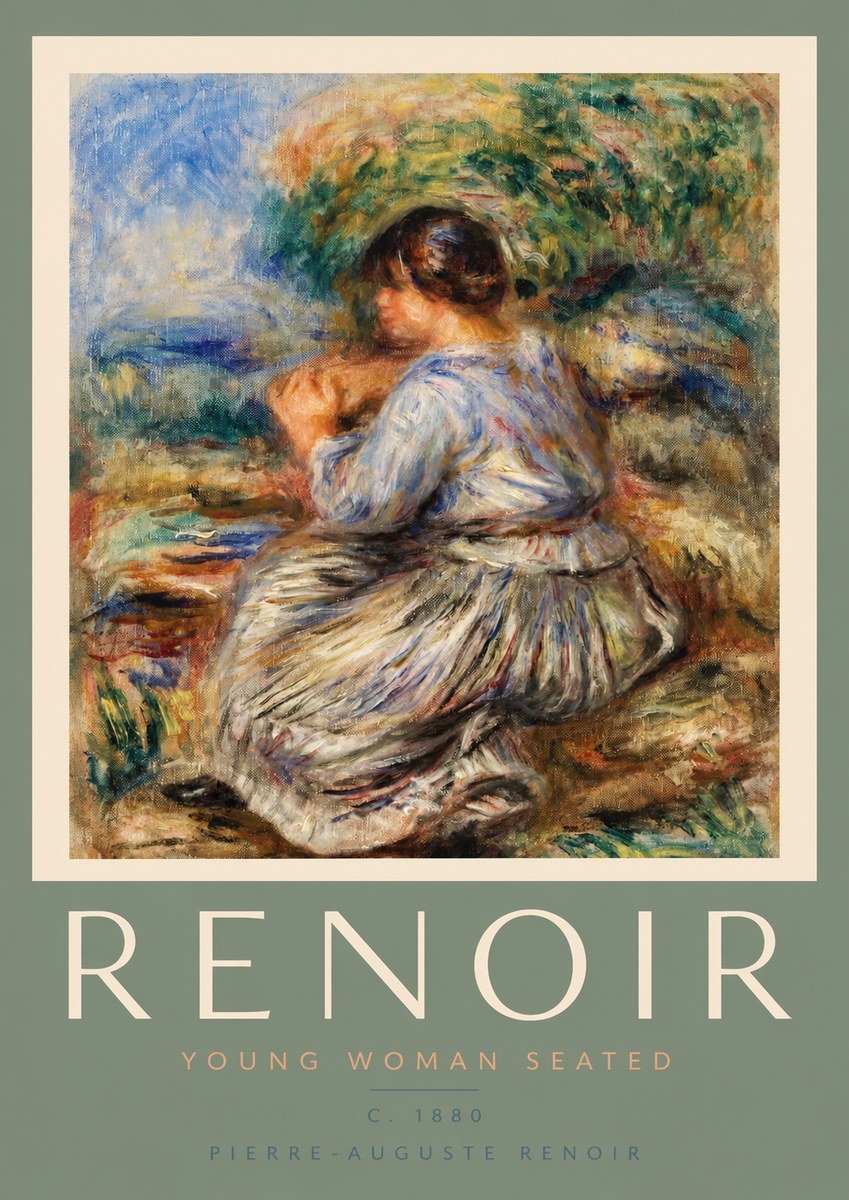 Renoir Young Girl in Landscape No2 - Affiche