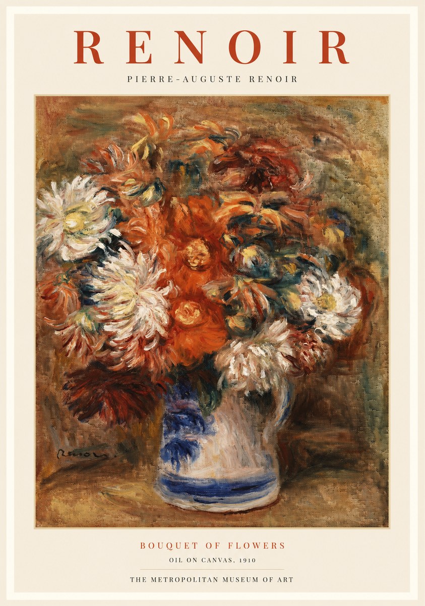 Renoir Bouquet of Flowers III No1 - Affiche