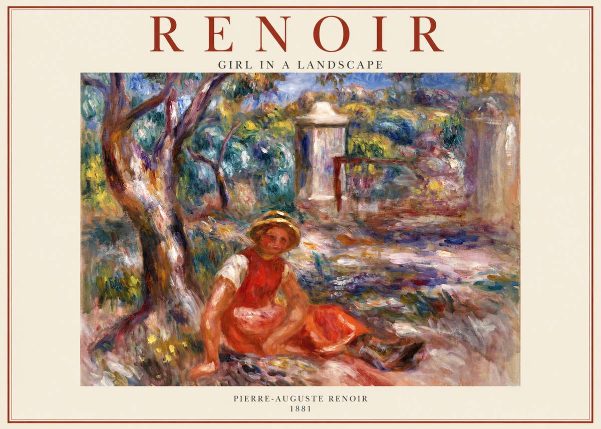 Renoir Girl in a Landscape No1 - Affiche