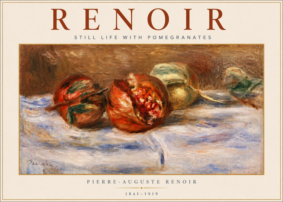 Renoir Still Life with Pomegranates No4 - Affiche