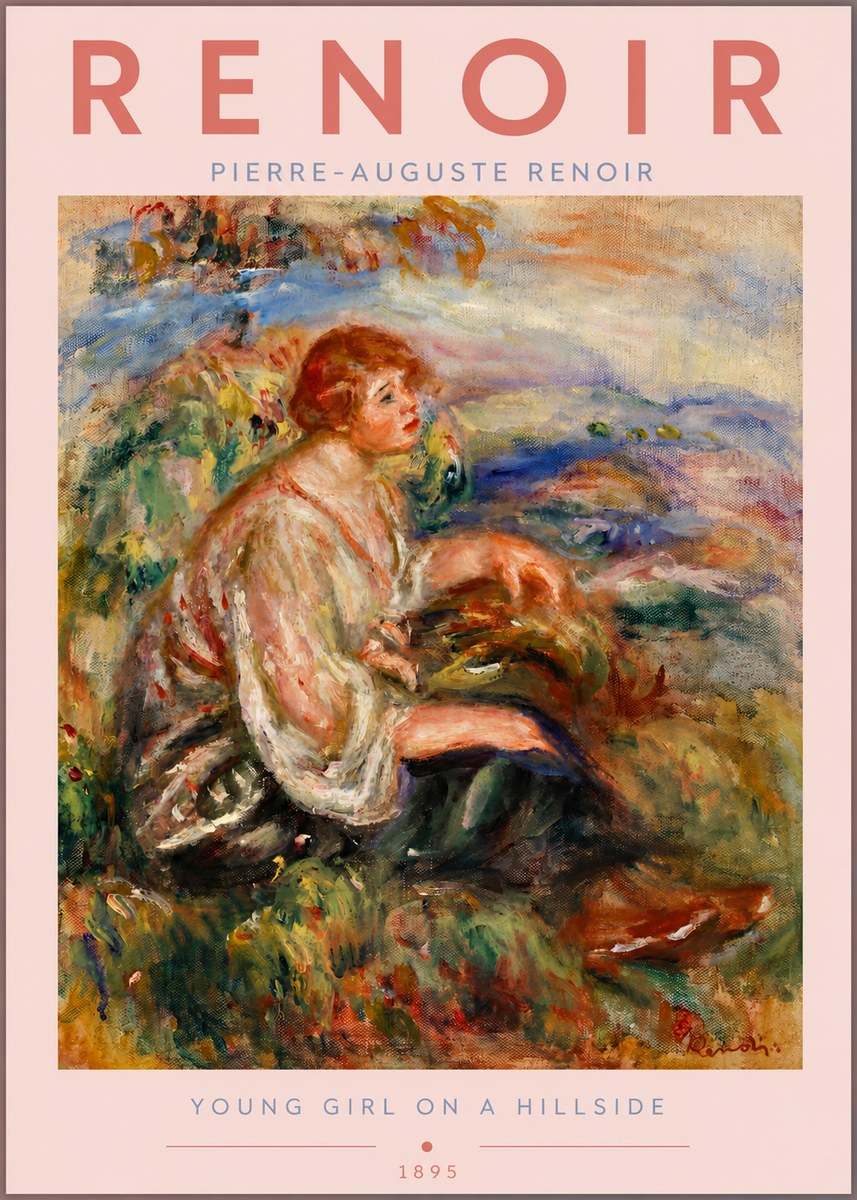 Renoir Young Woman in a Landscape No3 - Affiche