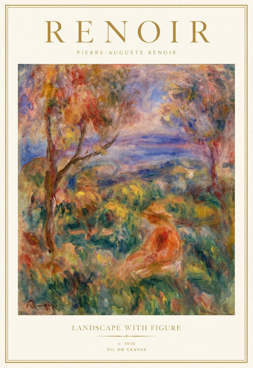 Renoir Landscape with Figure No1 - Affiche
