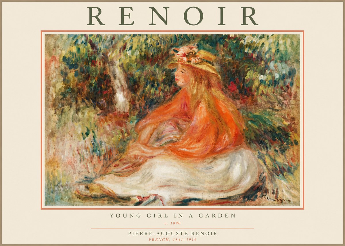 Renoir The Blonde Bather (Jeune Fille Au Chapeau) No3 - Affiche
